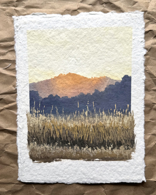 'Golden Meadow' Original Gouache Painting