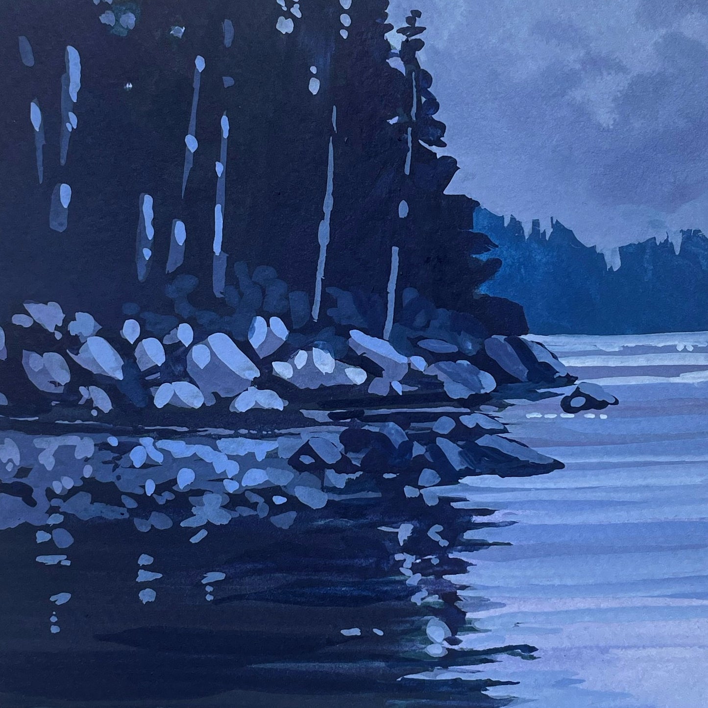 'Loon Call' Original Gouache Painting