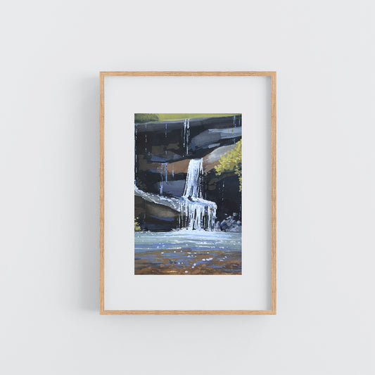 'Lush Falls' Original Gouache Painting