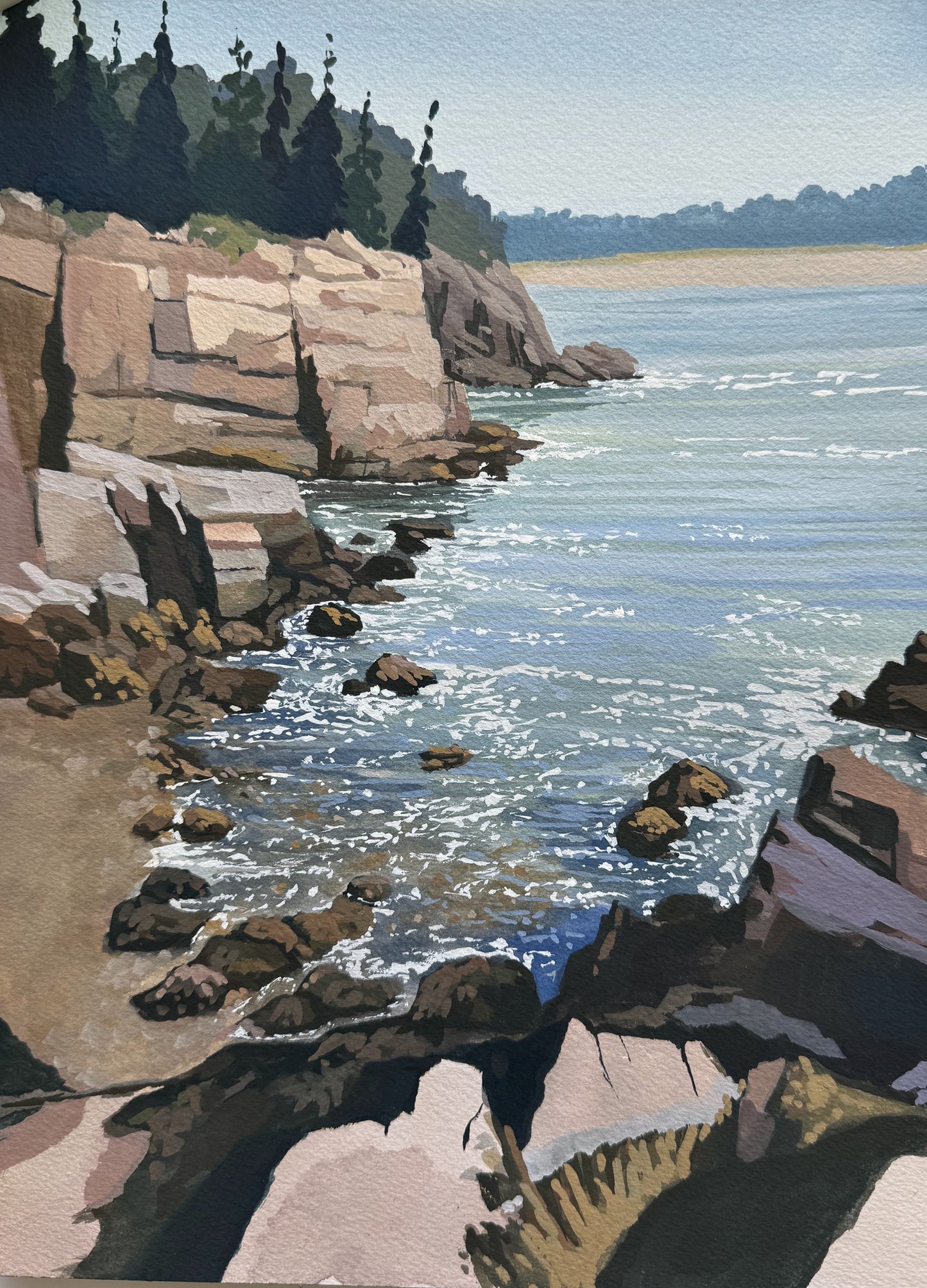 'Newport Cove' Original Gouache Painting