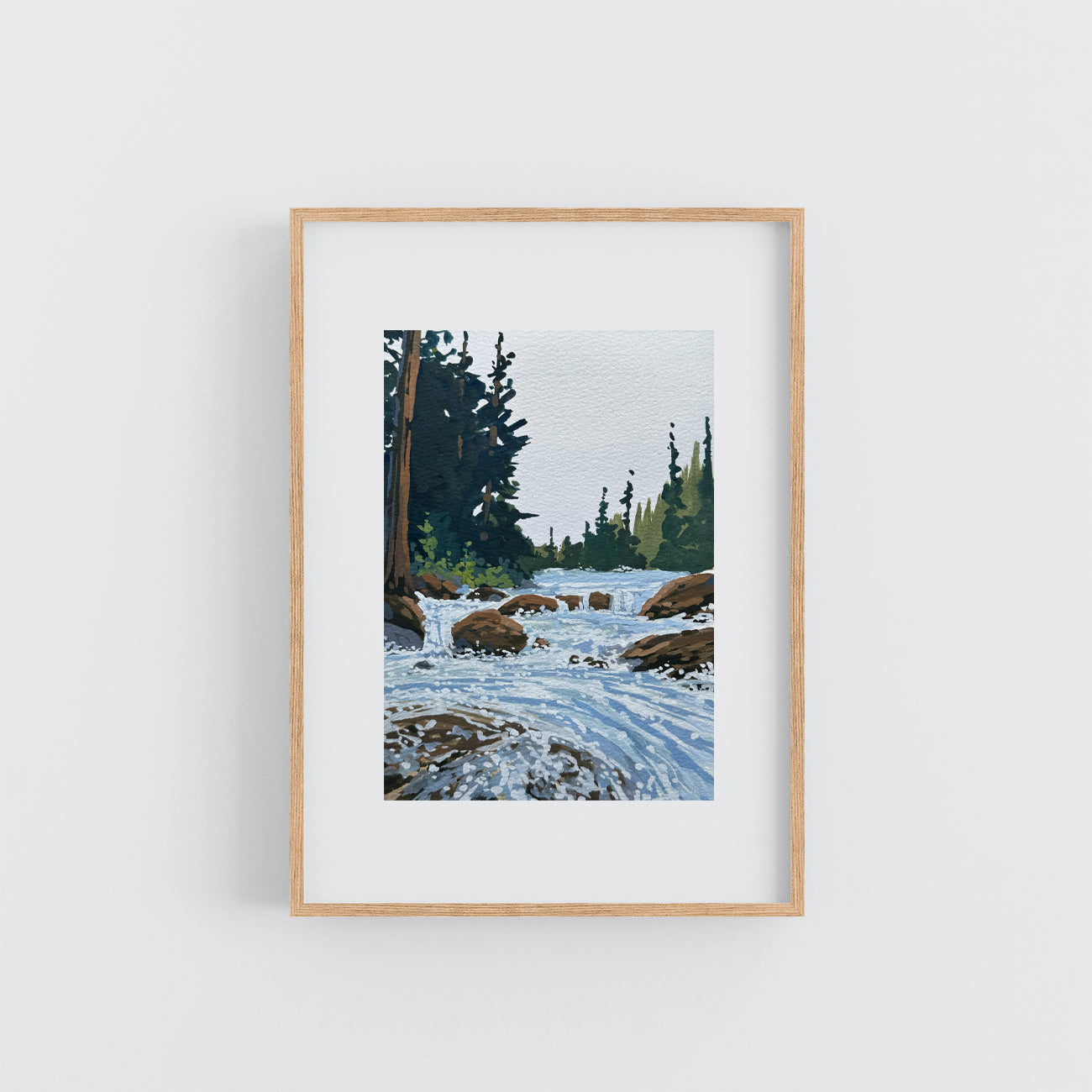 'Northern Rapids' Original Gouache Painting