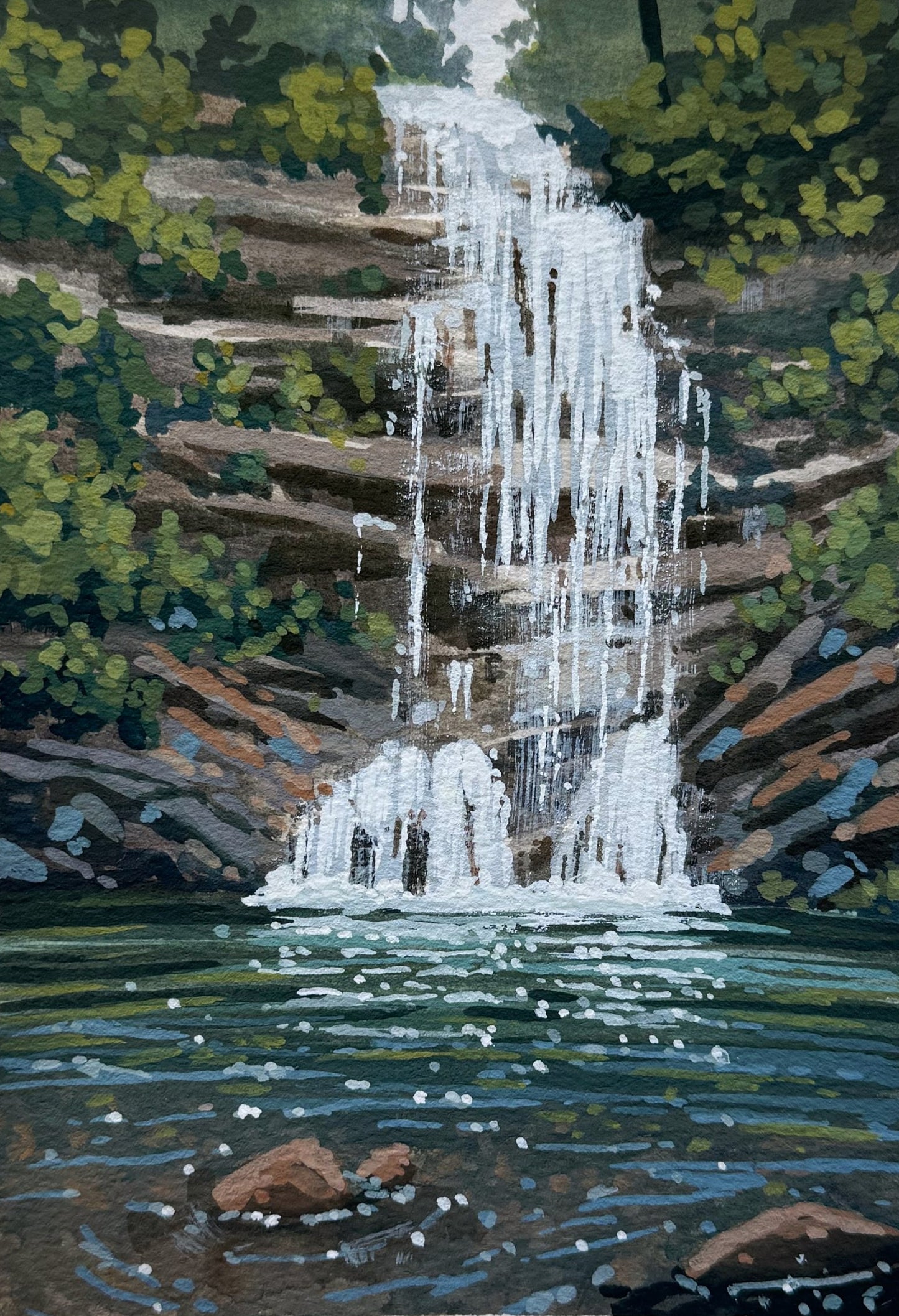 'Paradise Falls' Original Gouache Painting