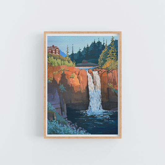 'Snoqualmie Falls' Original Gouache Painting