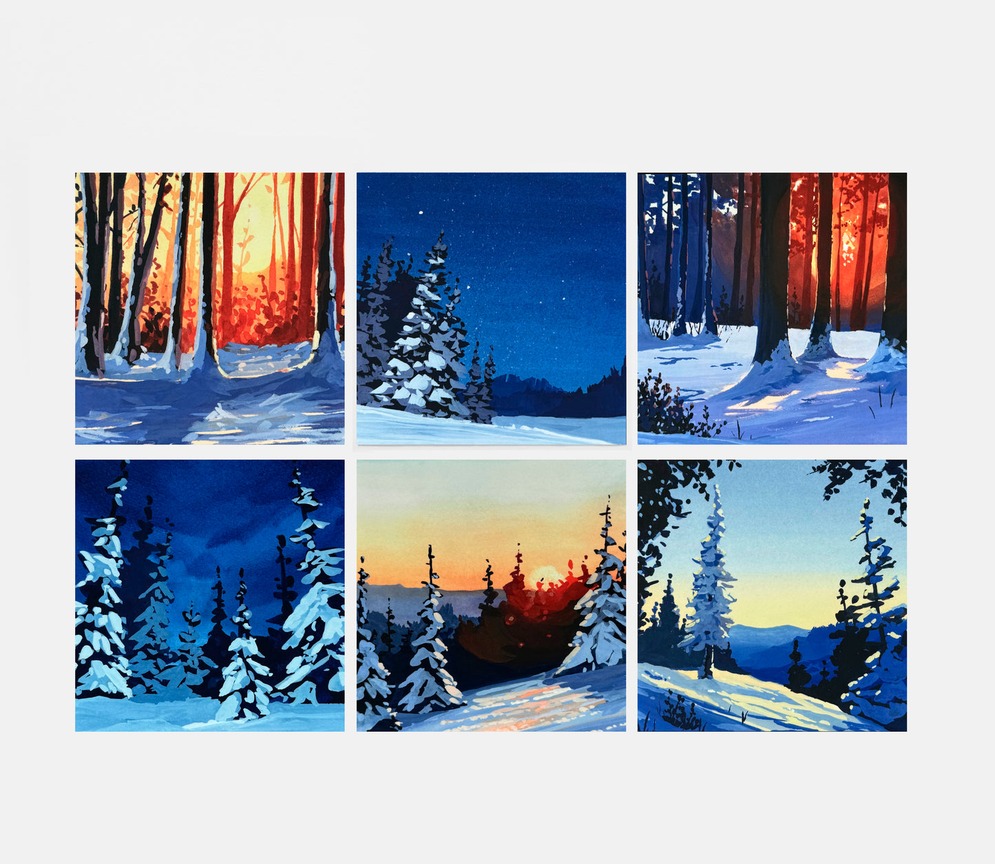 Winter Art Cards - Pack of 6