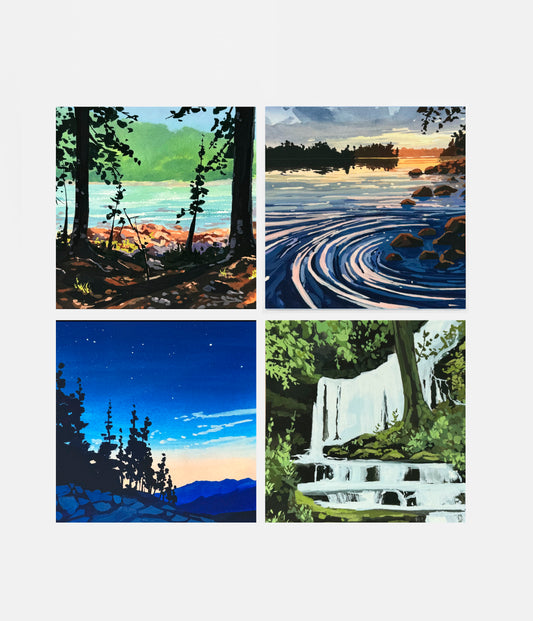 Landscape Art Cards - Pack of 4