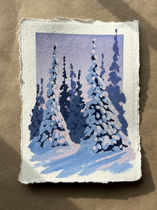 'Joys of Winter xii' Original Gouache Painting