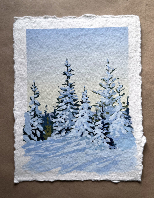 'Joys of Winter xiii' Original Gouache Painting