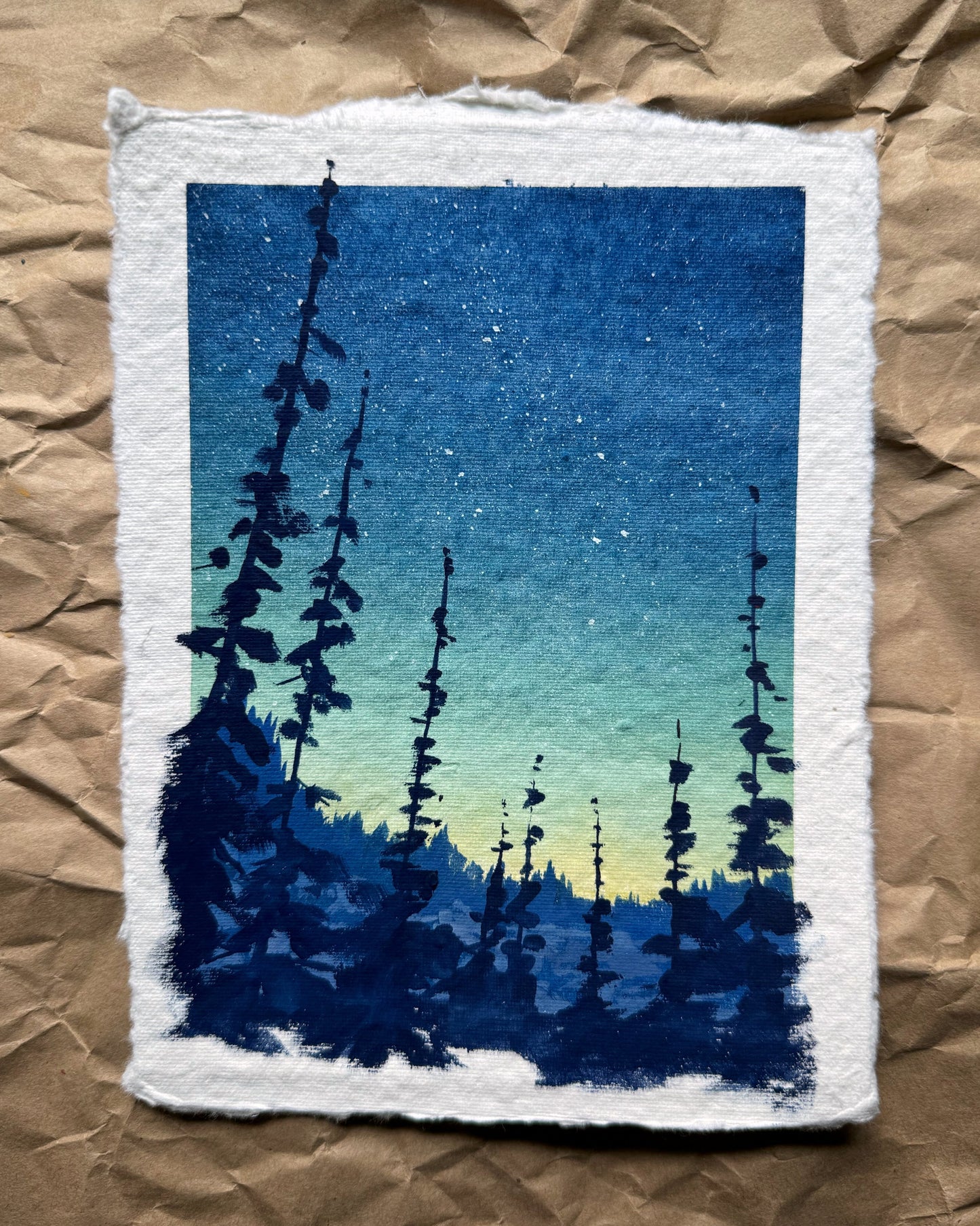 'Nightfall ix' Original Gouache Painting