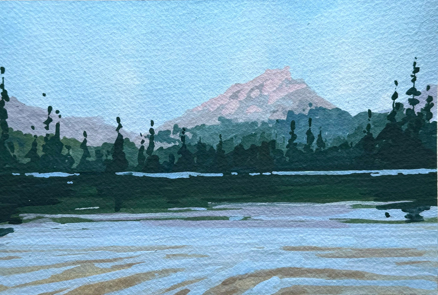 'Serene Peak' Original Gouache Painting