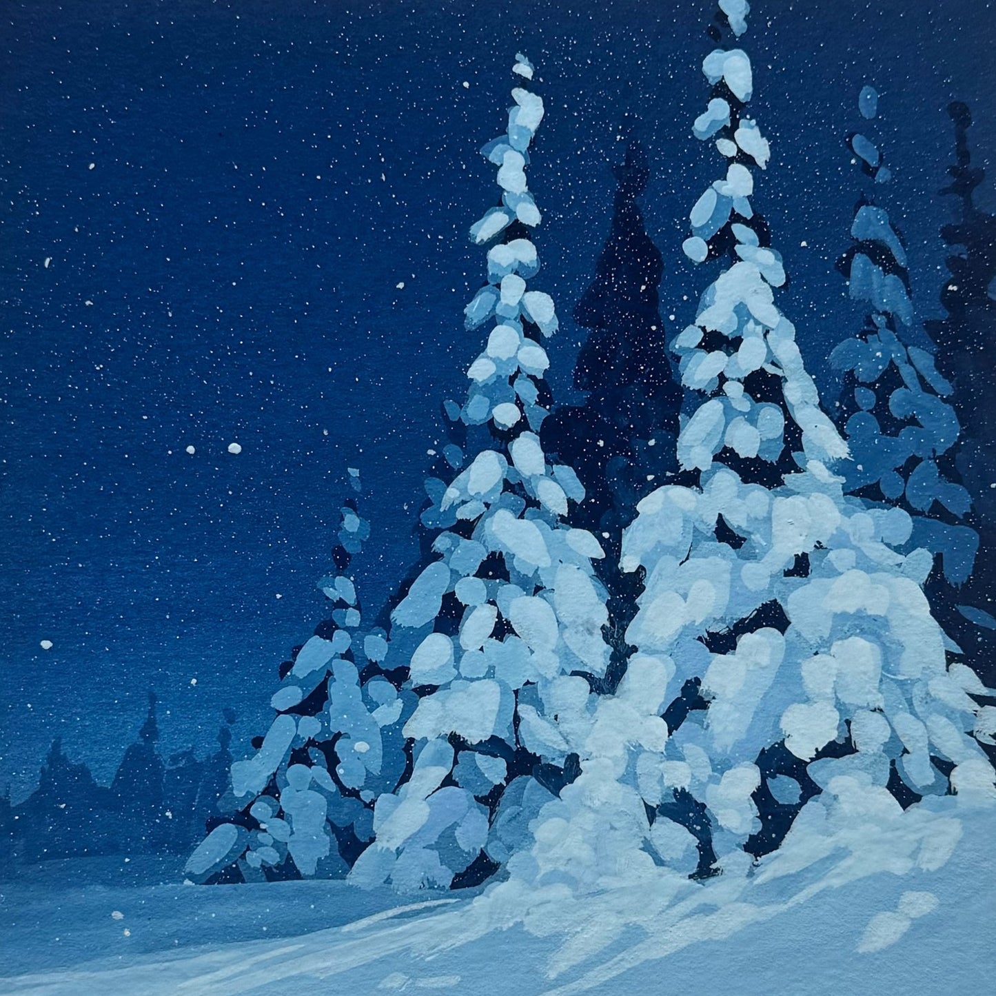 'Snowdrift' Original Gouache Painting