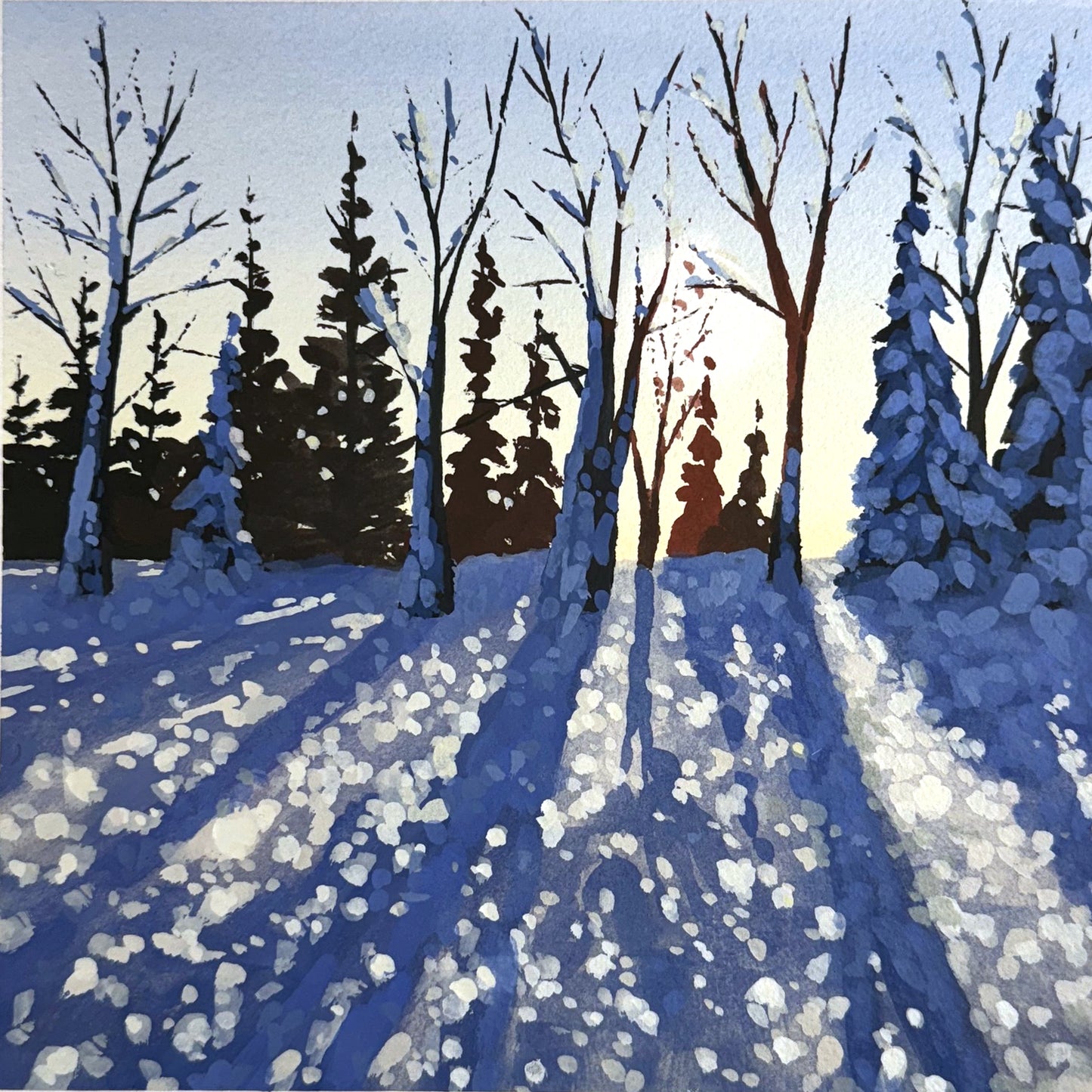 'Stretching Daylight' Original Gouache Painting